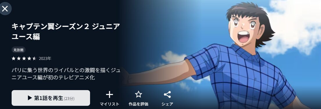 U-NEXTのキャプテン翼 2期（2023）配信画像