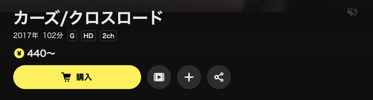 DMM TVのカーズ/クロスロード配信画像