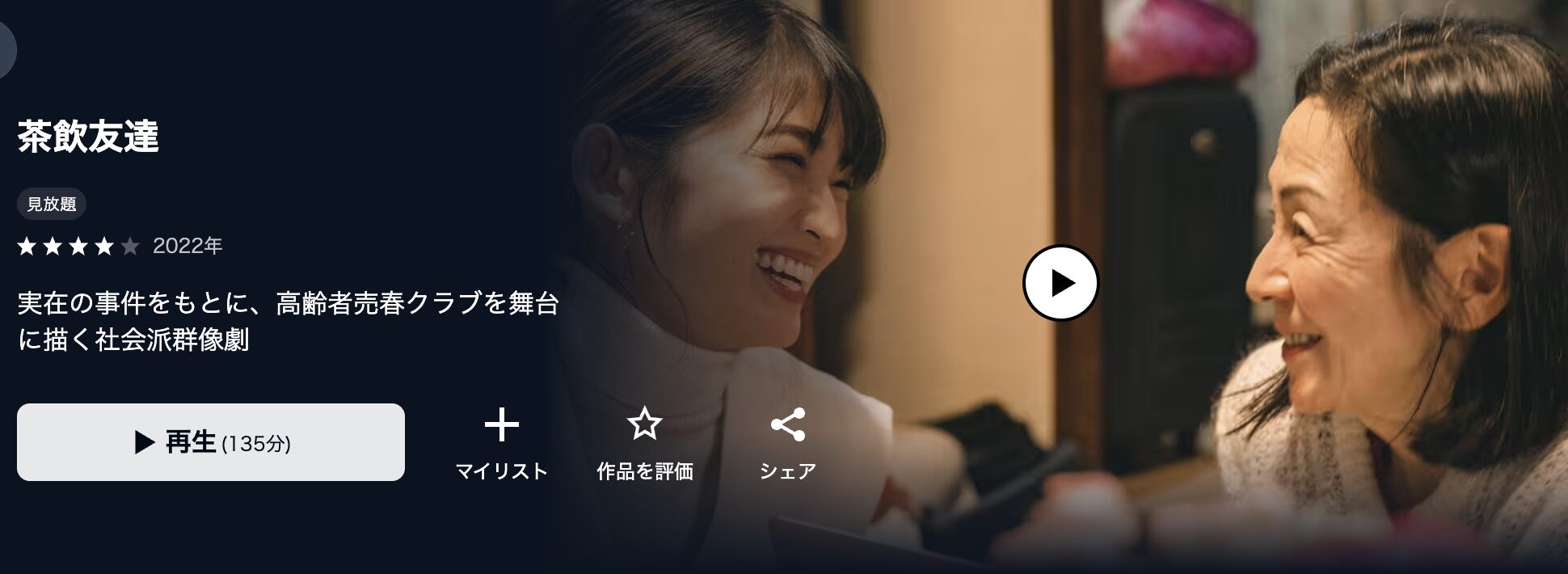 U-NEXTの茶飲友達配信画像