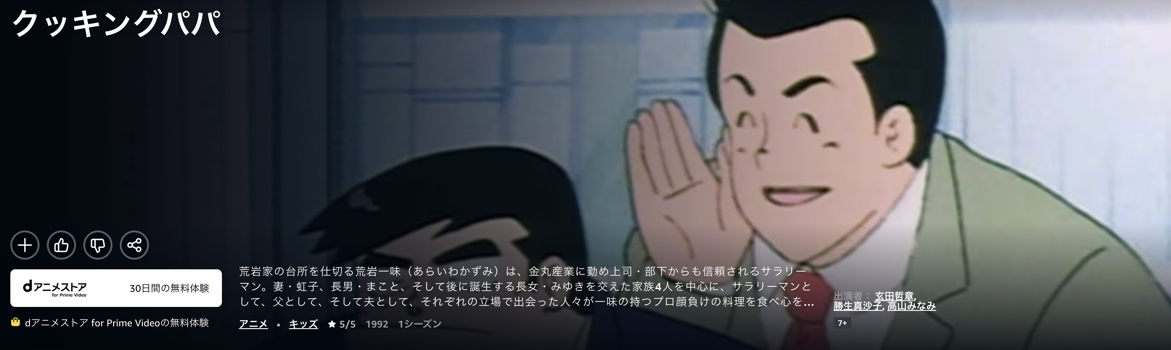 Amazonプライムのクッキングパパ配信画像