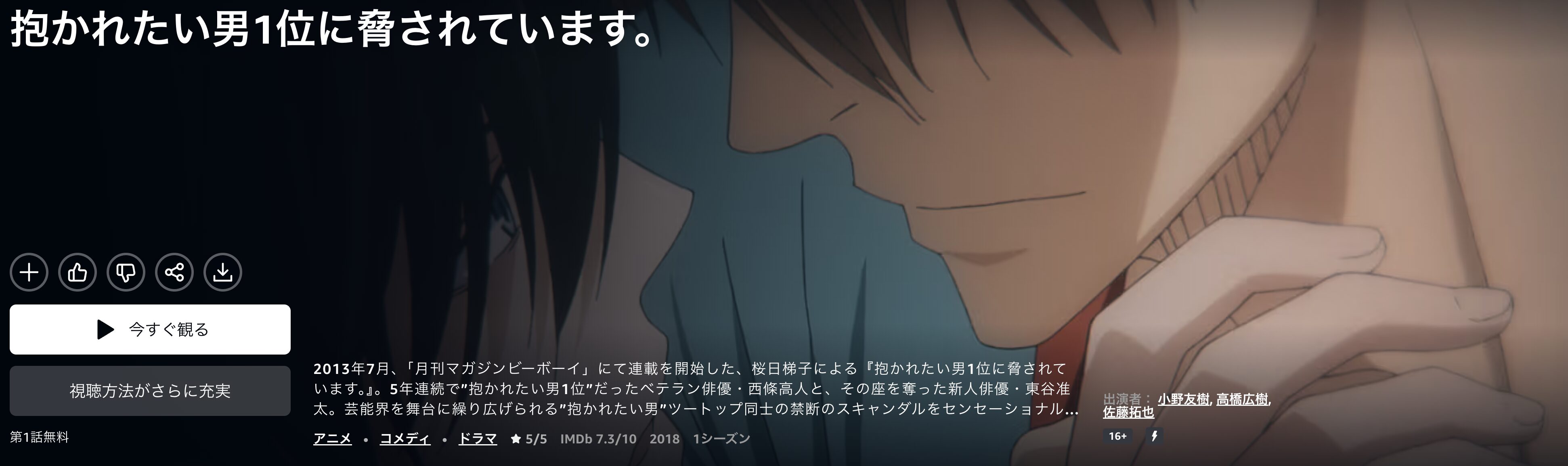 Amazonプライムの抱かれたい男1位に脅されています。配信画像