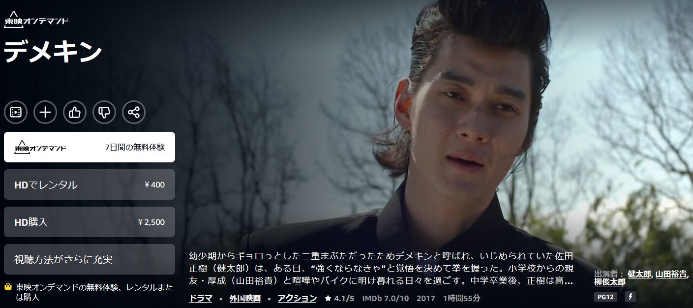 Amazonプライムのデメキン配信画像
