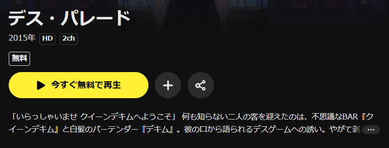 DMM TVのデス・パレード配信画像
