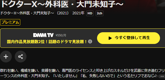 DMM TVのドクターX 外科医・大門未知子 シーズン7（2021）配信画像