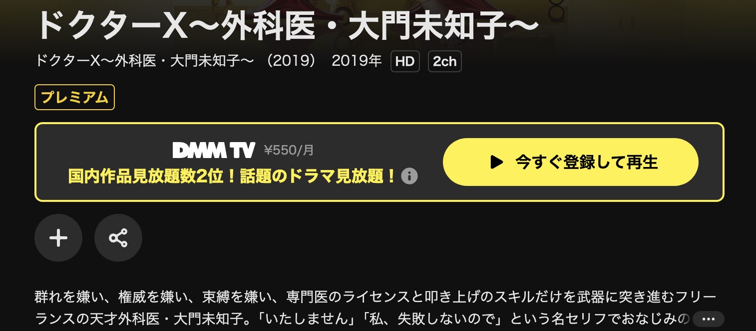 DMM TVのドクターX 〜外科医・大門未知子〜シーズン6配信画像
