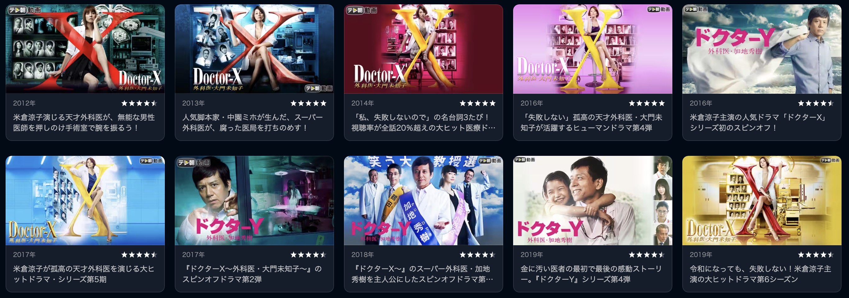 U-NEXTのドクターX配信画像