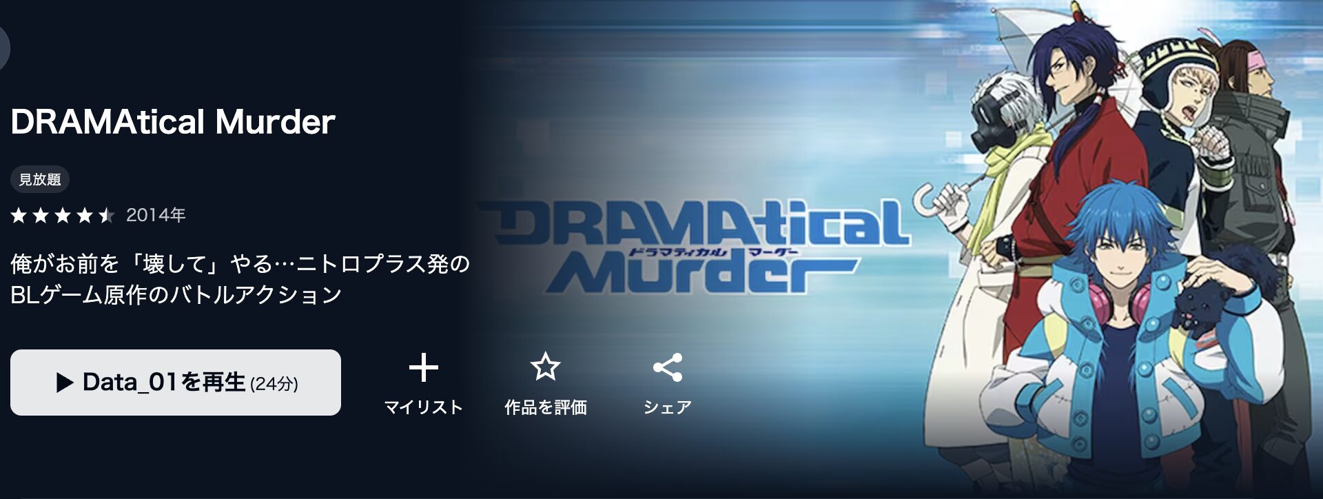 U-NEXTのDRAMAtical Murder配信画像