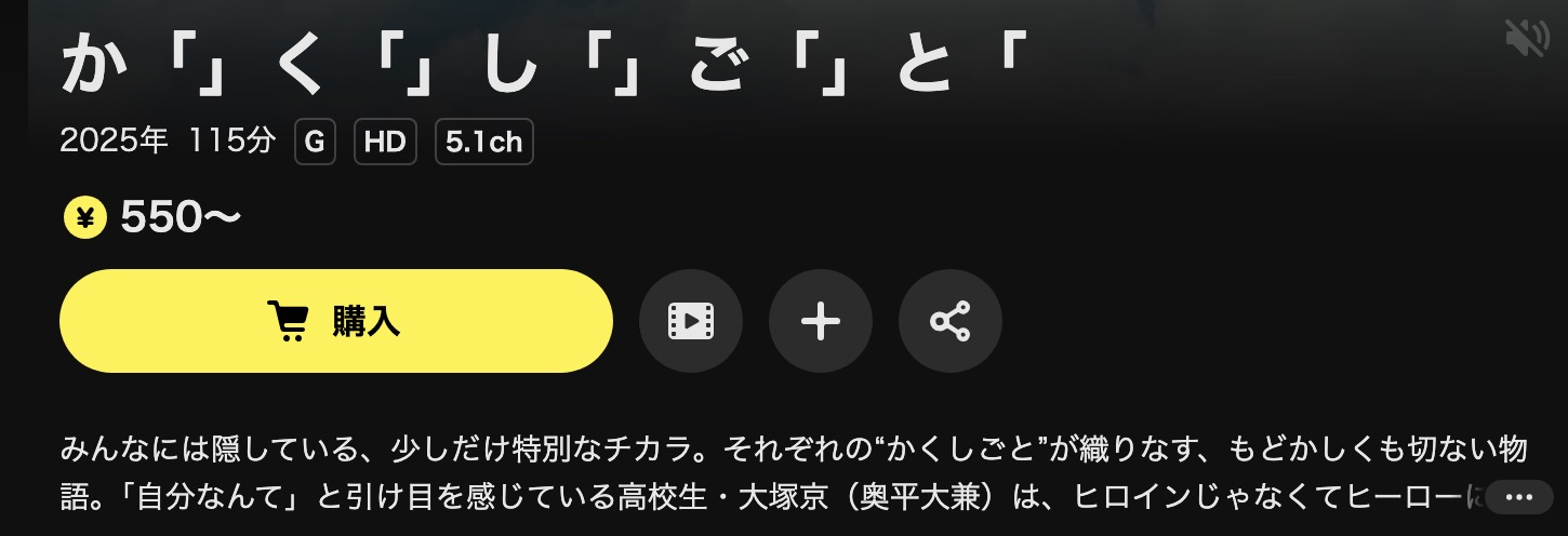 DMM TVのかくしごと配信画像