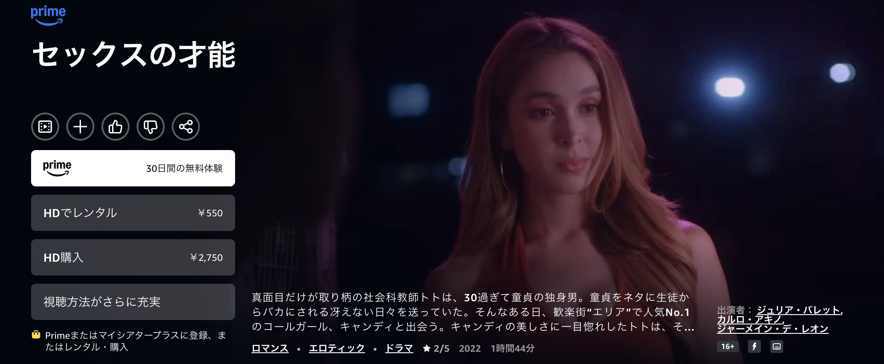 Amazonプライムのセックスの才能配信画像
