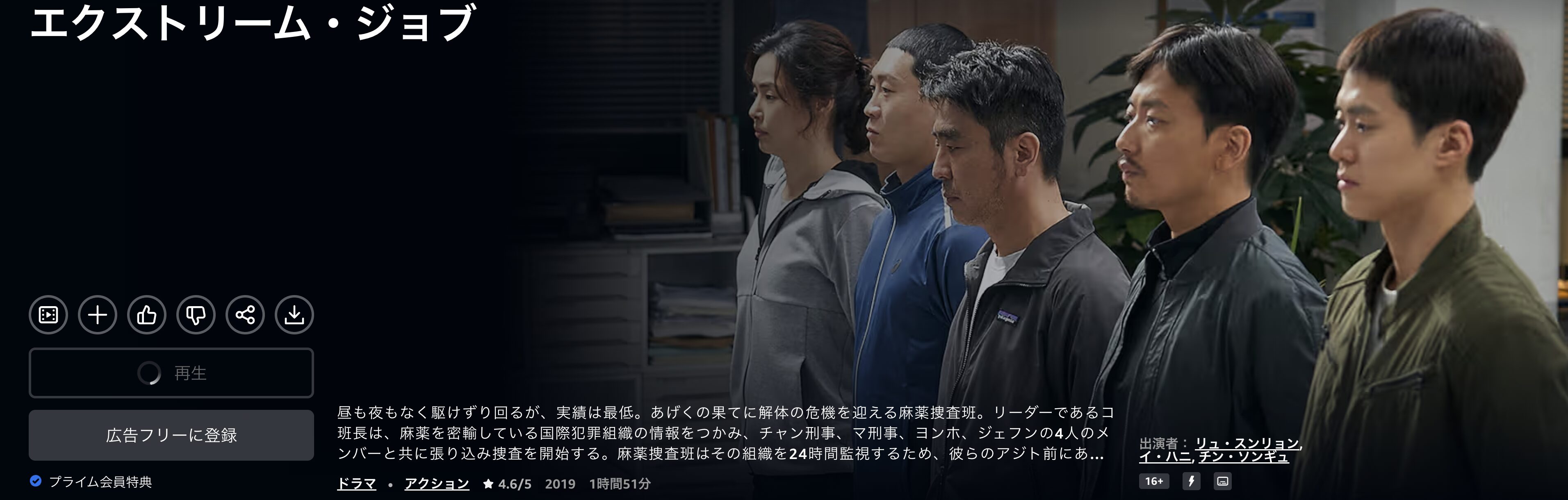 Amazonプライムのエクストリーム・ジョブ配信画像