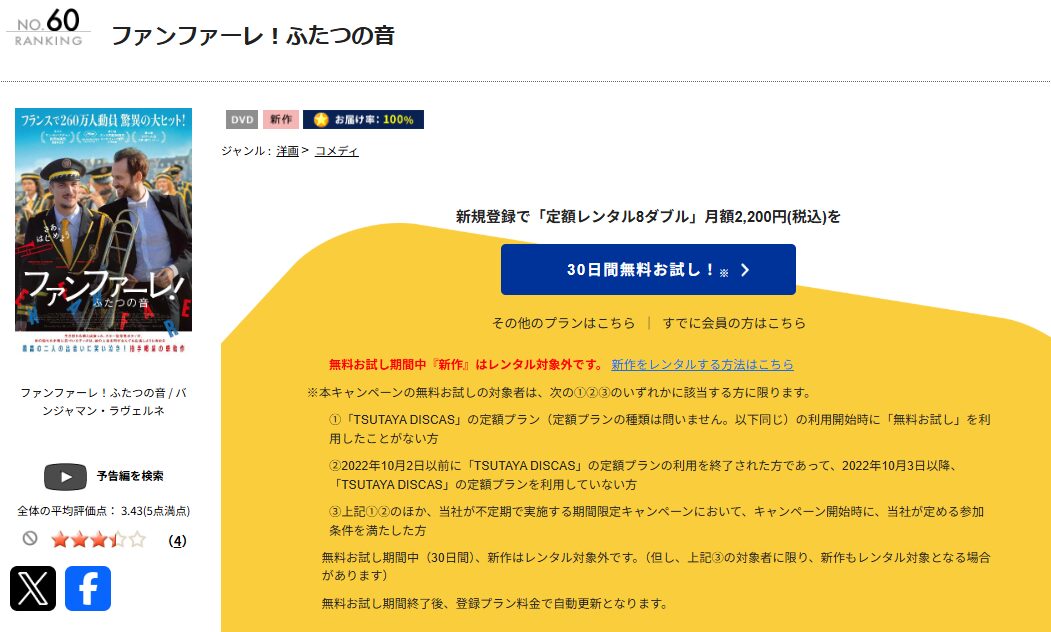 TSUTAYA DISCASのファンファーレ！ふたつの音