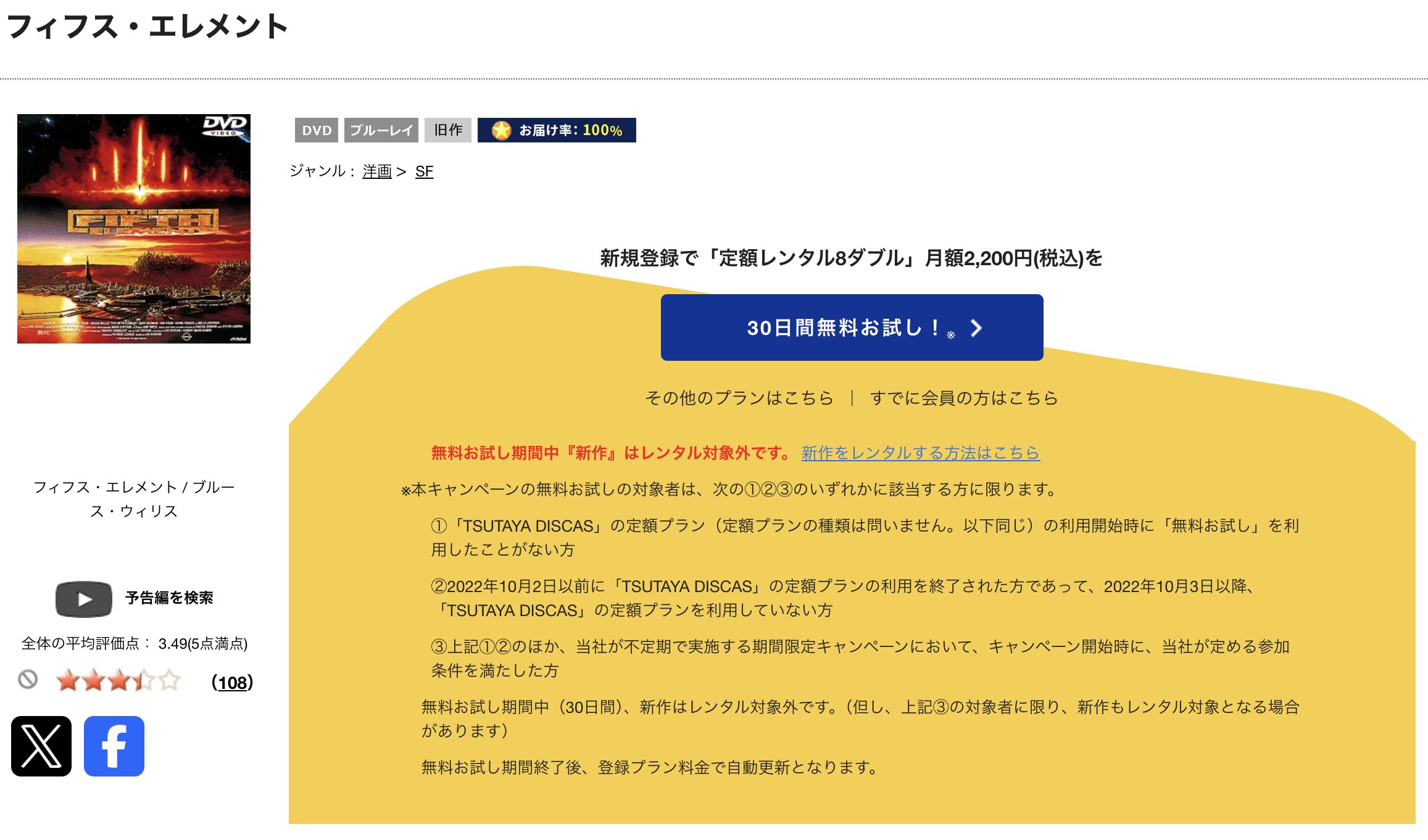 TSUTAYA DISCASのフィフス・エレメント