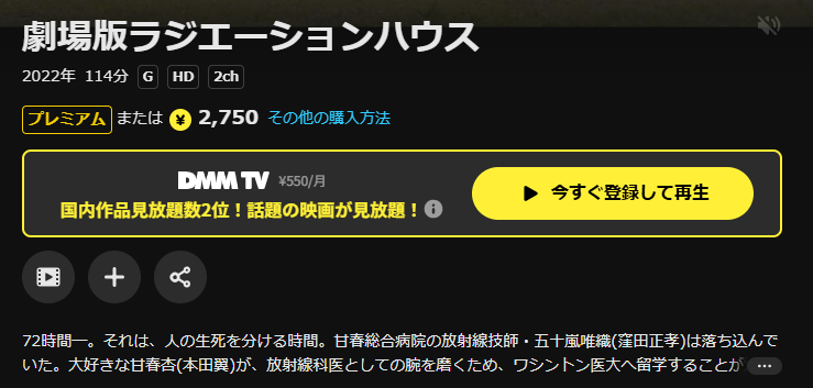 DMM TVの劇場版ラジエーションハウス配信画像