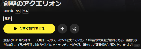 DMM TVの創聖のアクエリオン配信画像