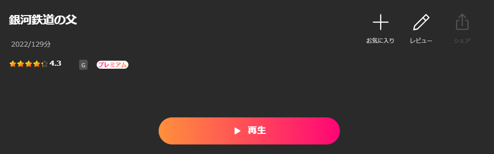 Leminoの銀河鉄道の父配信画像