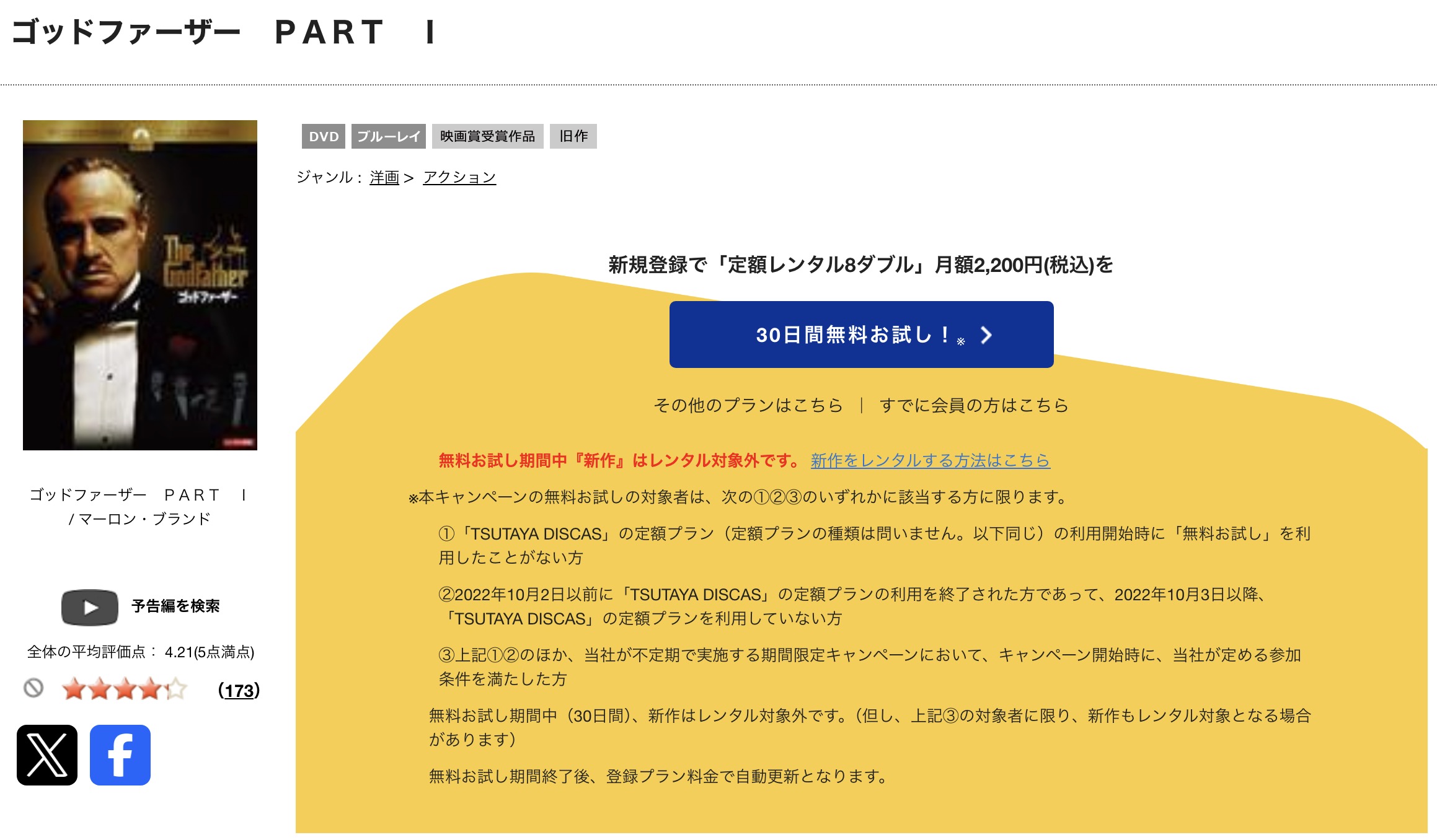 TSUTAYA DISCASのゴッドファーザー
