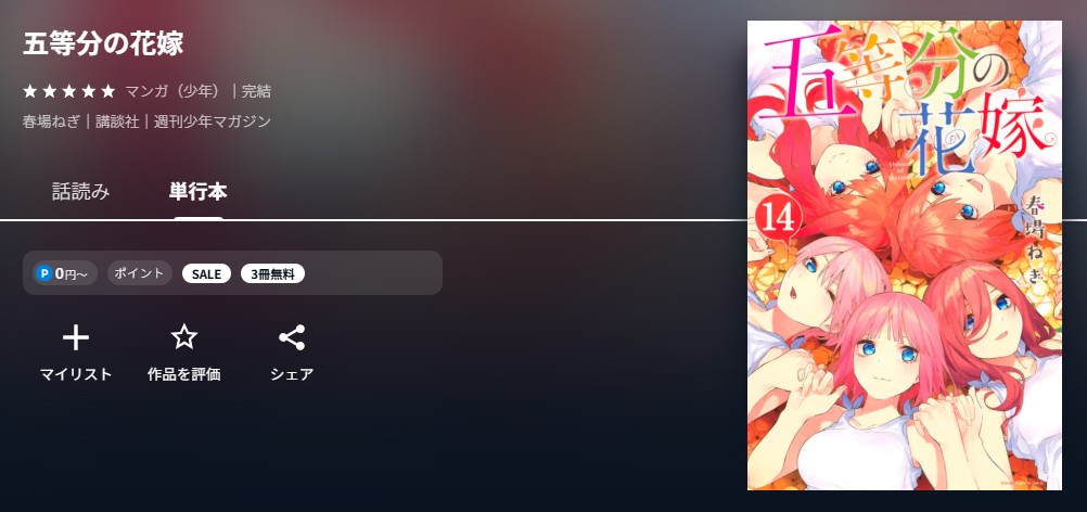 五等分の花嫁　漫画