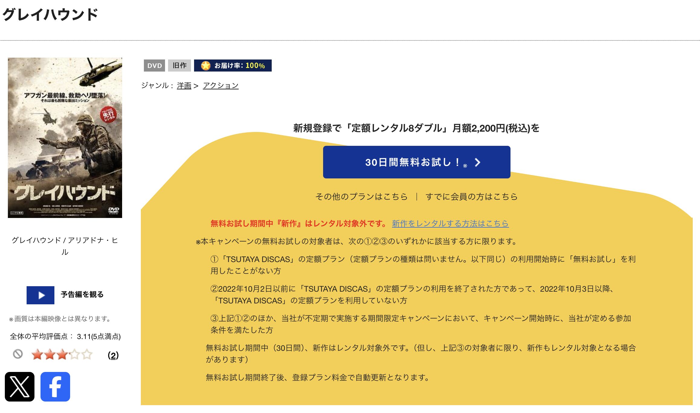TSUTAYA DISCASのグレイハウンド