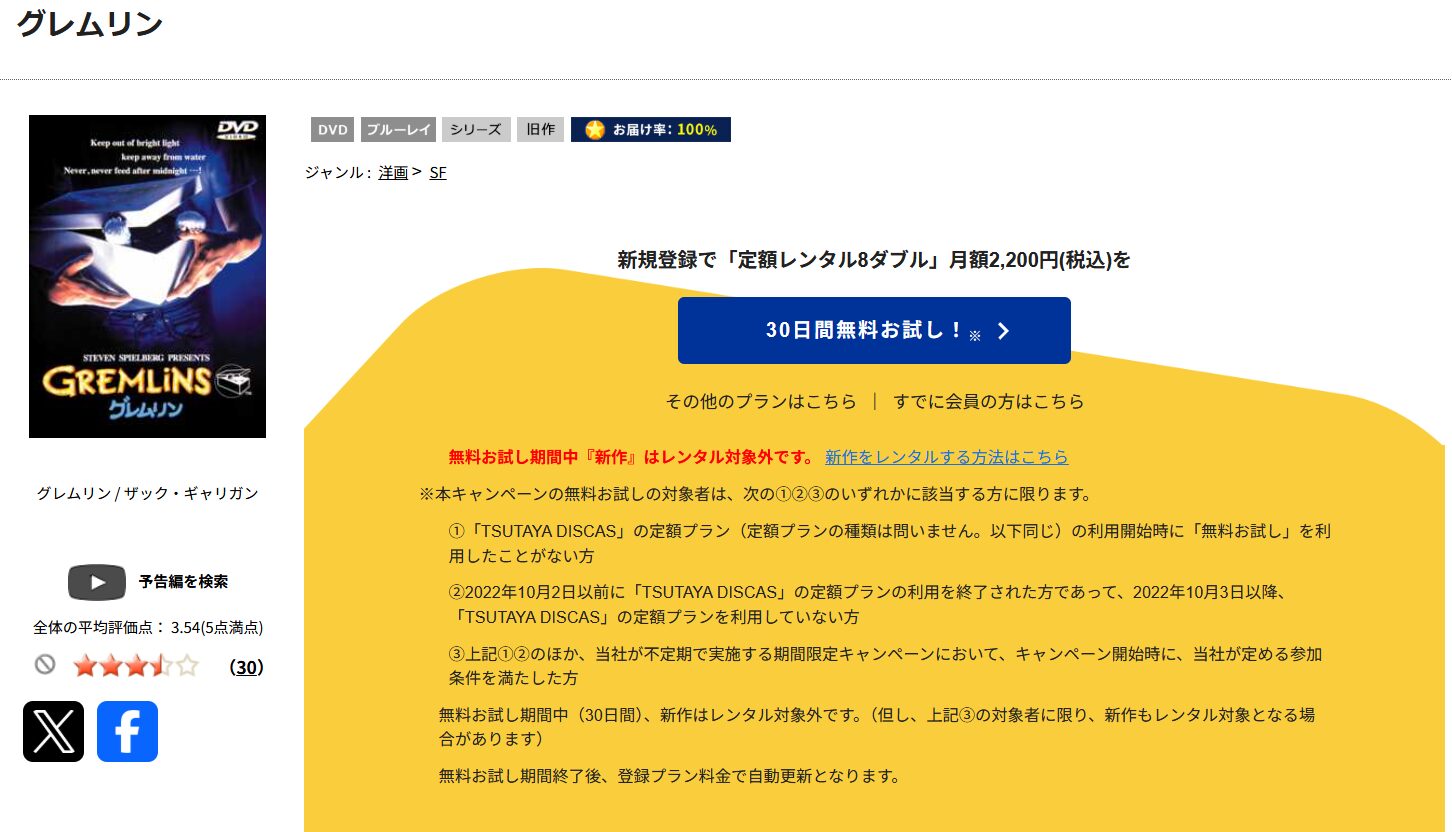 TSUTAYA DISCASのグレムリン