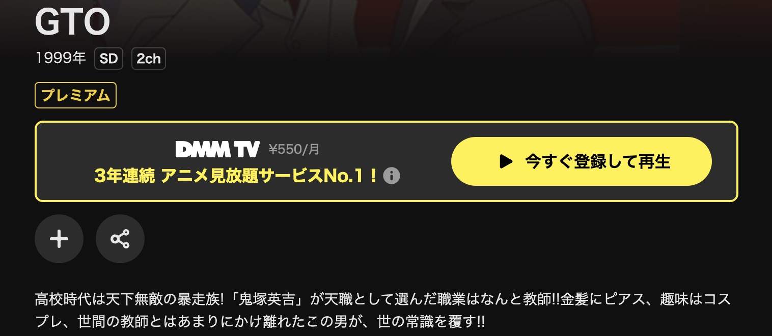 DMM TVのGTO配信画像