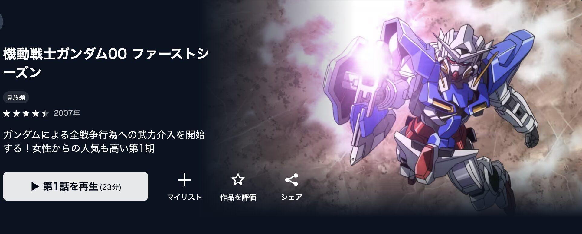 U-NEXTの機動戦士ガンダム00 ファーストシーズン（第1期）配信画像