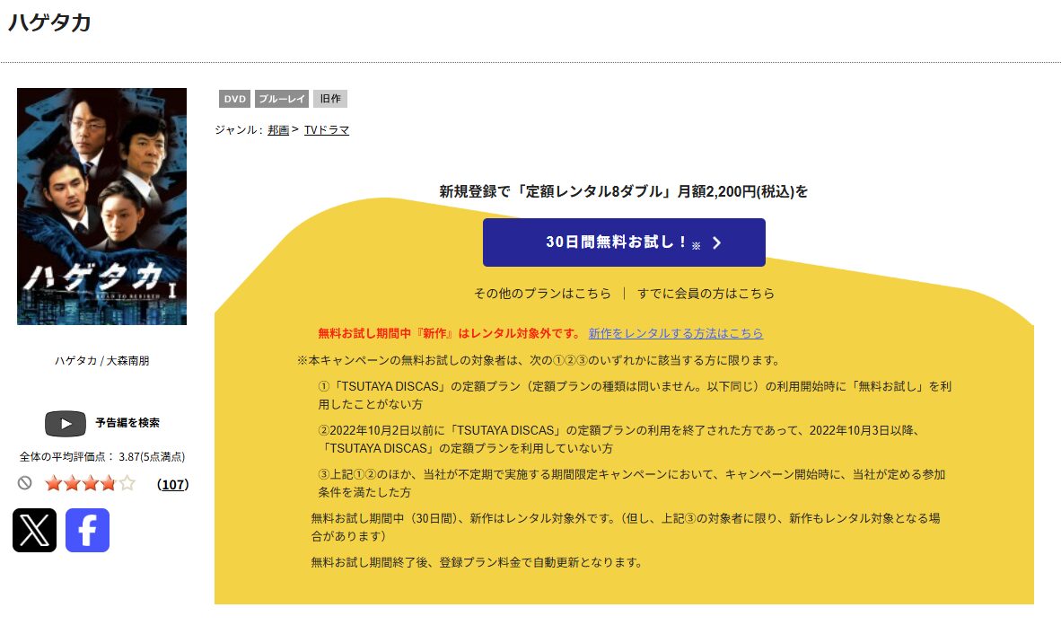 TSUTAYA DISCASのハゲタカ