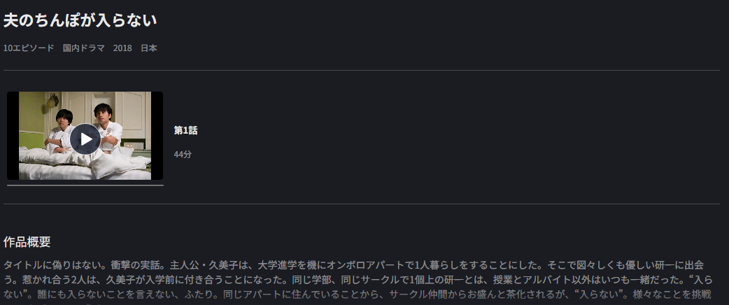 FOD Premiumの夫のちんぽが入らない配信画像