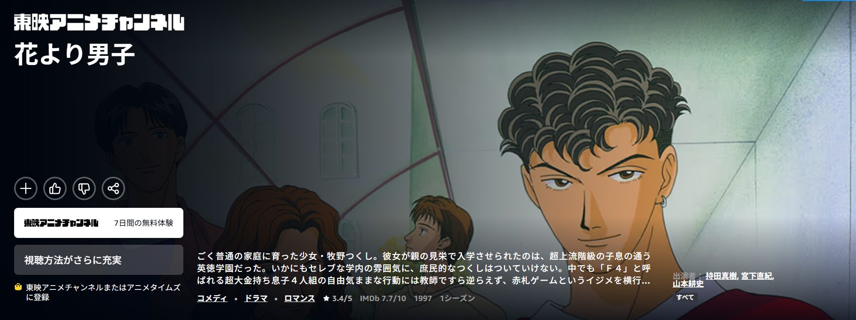 Amazonプライムの花より男子配信画像