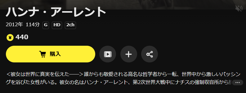DMM TVのハンナ・アーレント配信画像