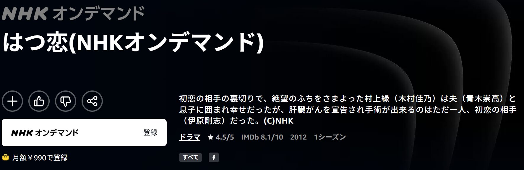Amazonプライムのはつ恋配信画像