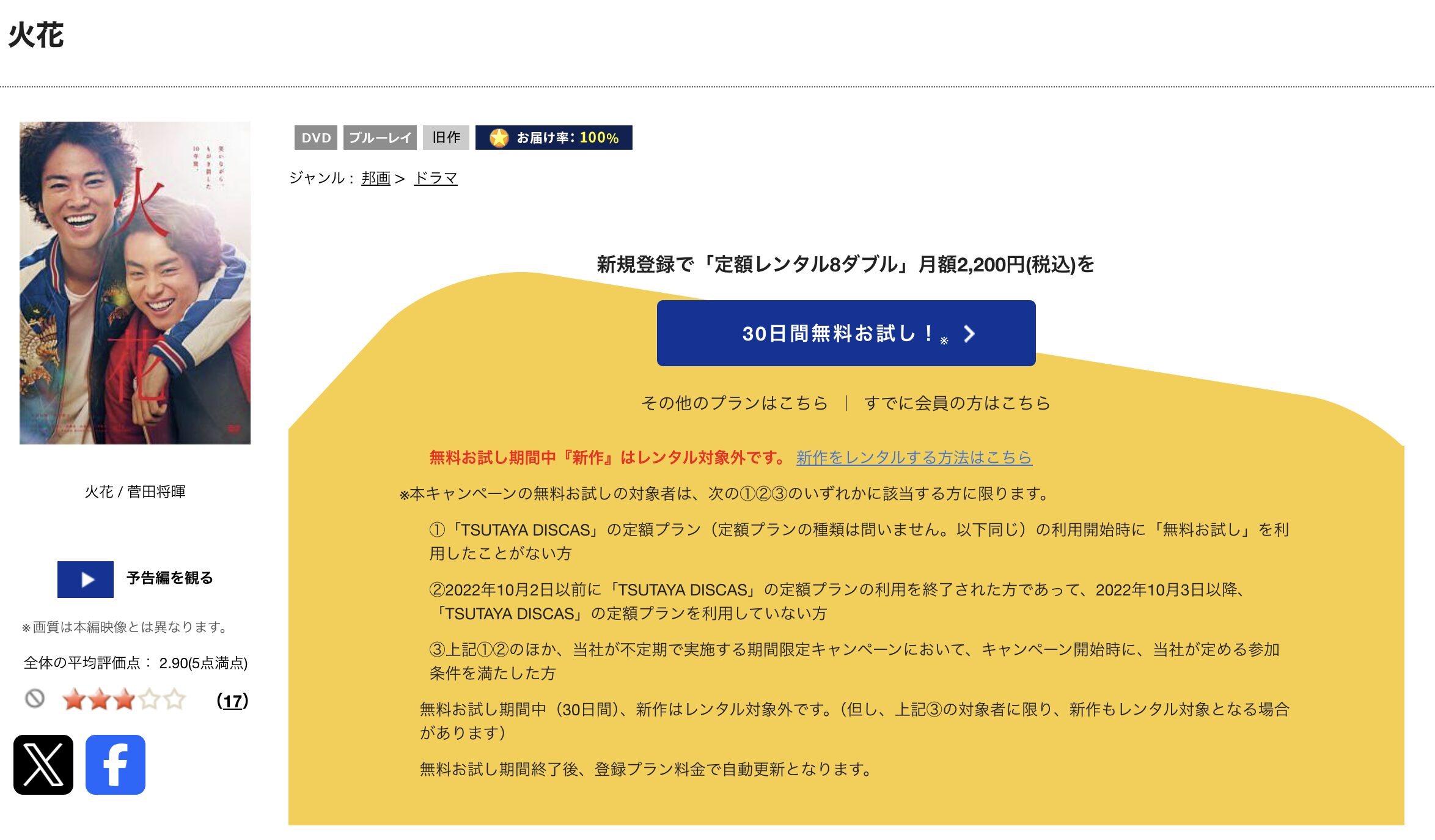 TSUTAYA DISCASの火花