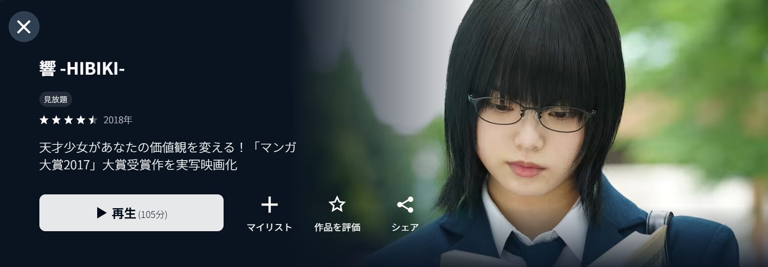U-NEXTの響 -HIBIKI-配信画像