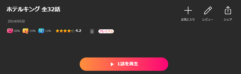 Leminoのホテルキング配信画像