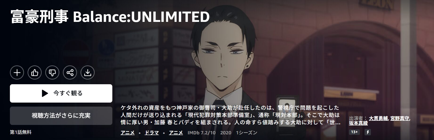 Amazonプライムの富豪刑事 Balance:UNLIMITED配信画像