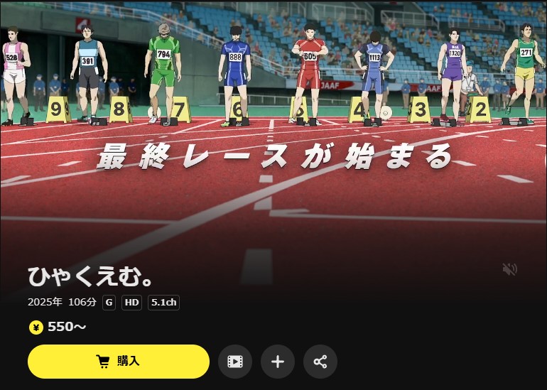 DMM TVのひゃくえむ。配信画像