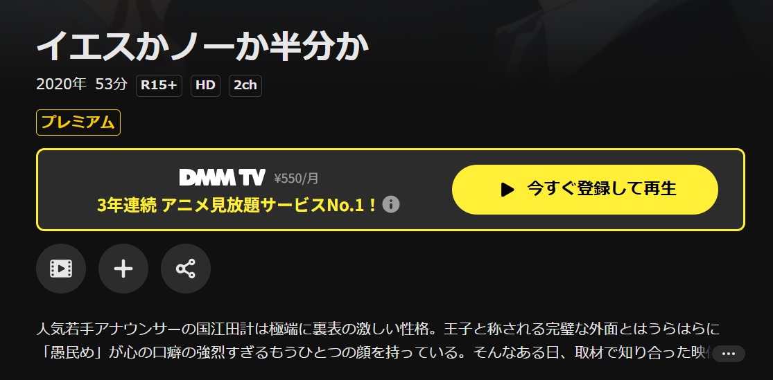 DMM TVのイエスかノーか半分か配信画像