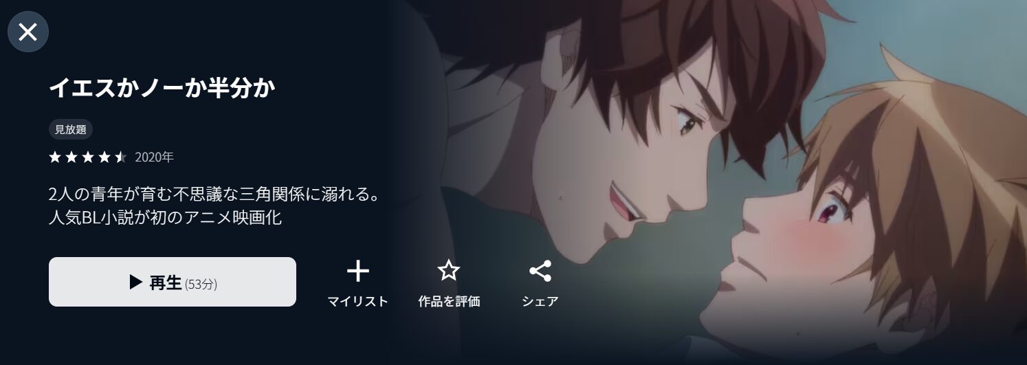 U-NEXTのイエスかノーか半分か配信画像