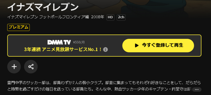 DMM TVのイナズマイレブン (1期)配信画像
