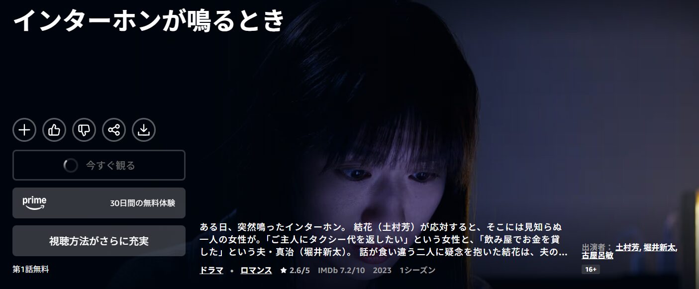 Amazonプライムのインターホンが鳴るとき配信画像
