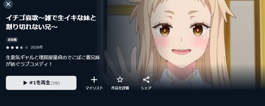 U-NEXTのイチゴ哀歌配信画像