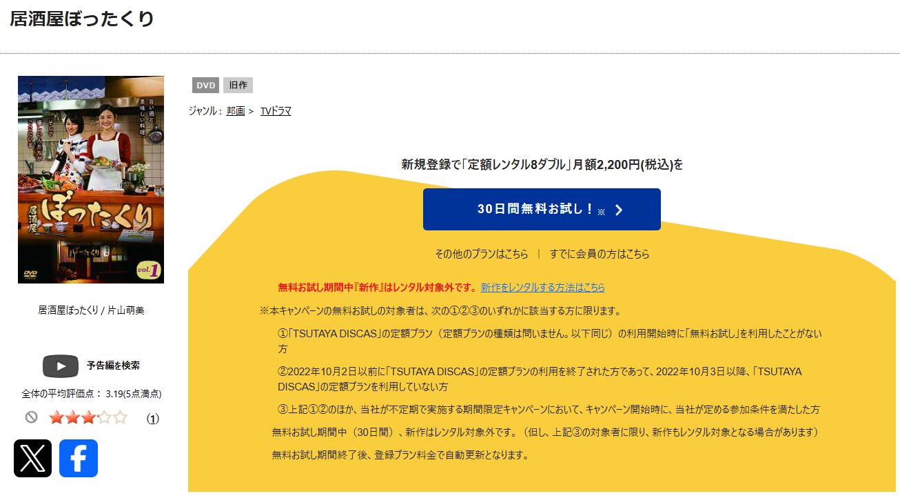 TSUTAYA DISCASの居酒屋ぼったくり