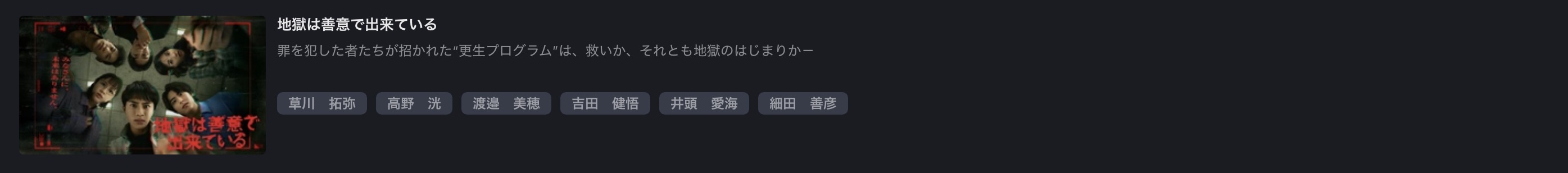 FOD Premiumの地獄は善意で出来ている配信画像