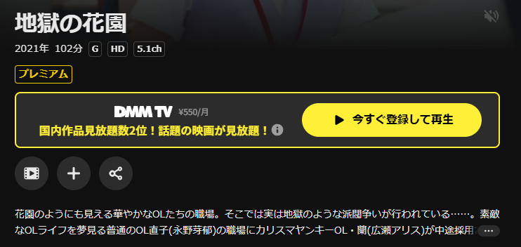 DMM TVの地獄の花園配信画像