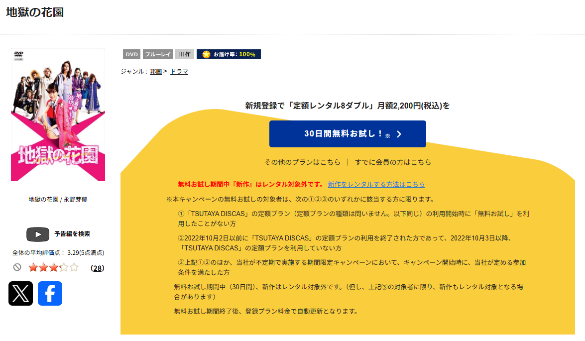 TSUTAYA DISCASの地獄の花園