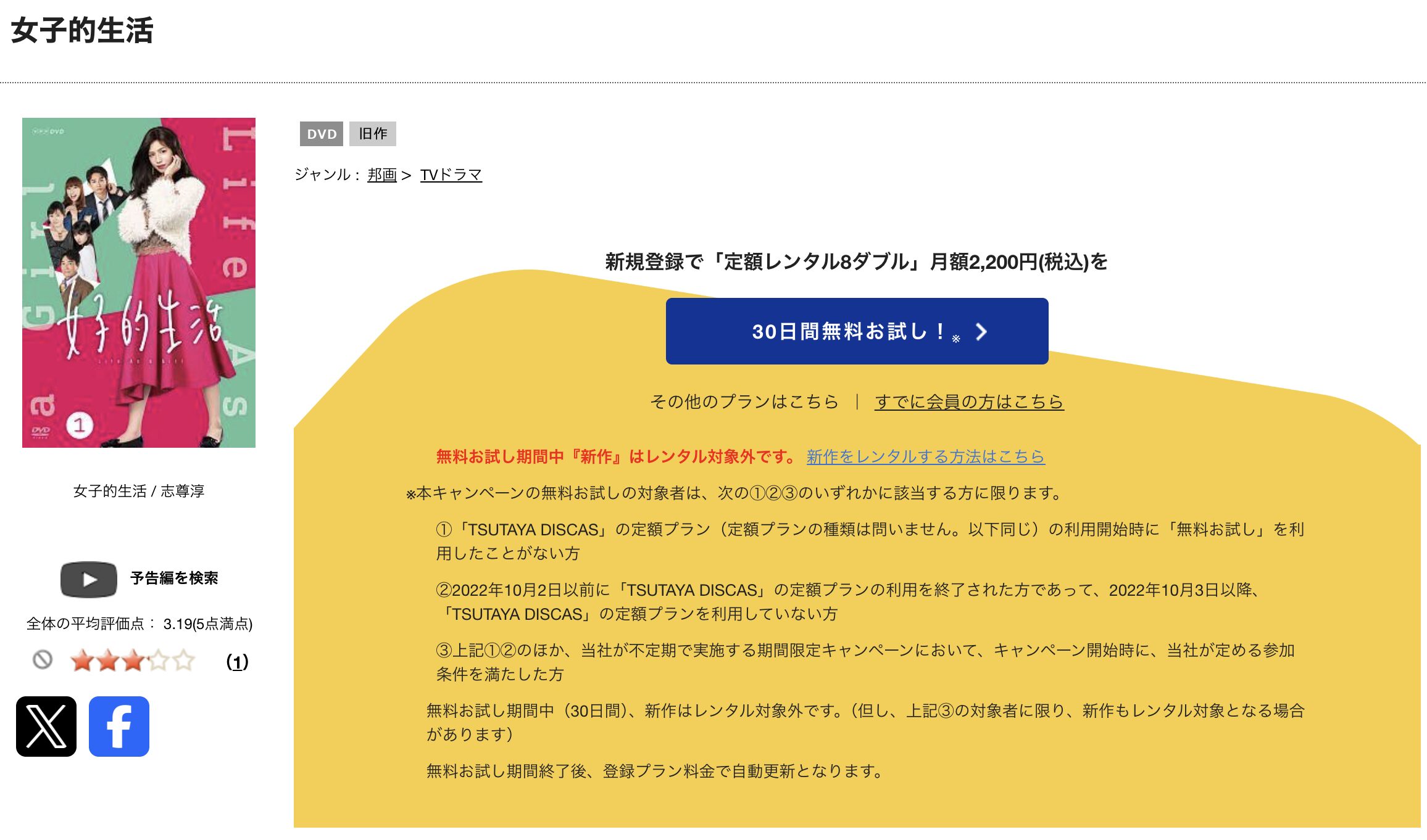 TSUTAYA DISCASの女子的生活
