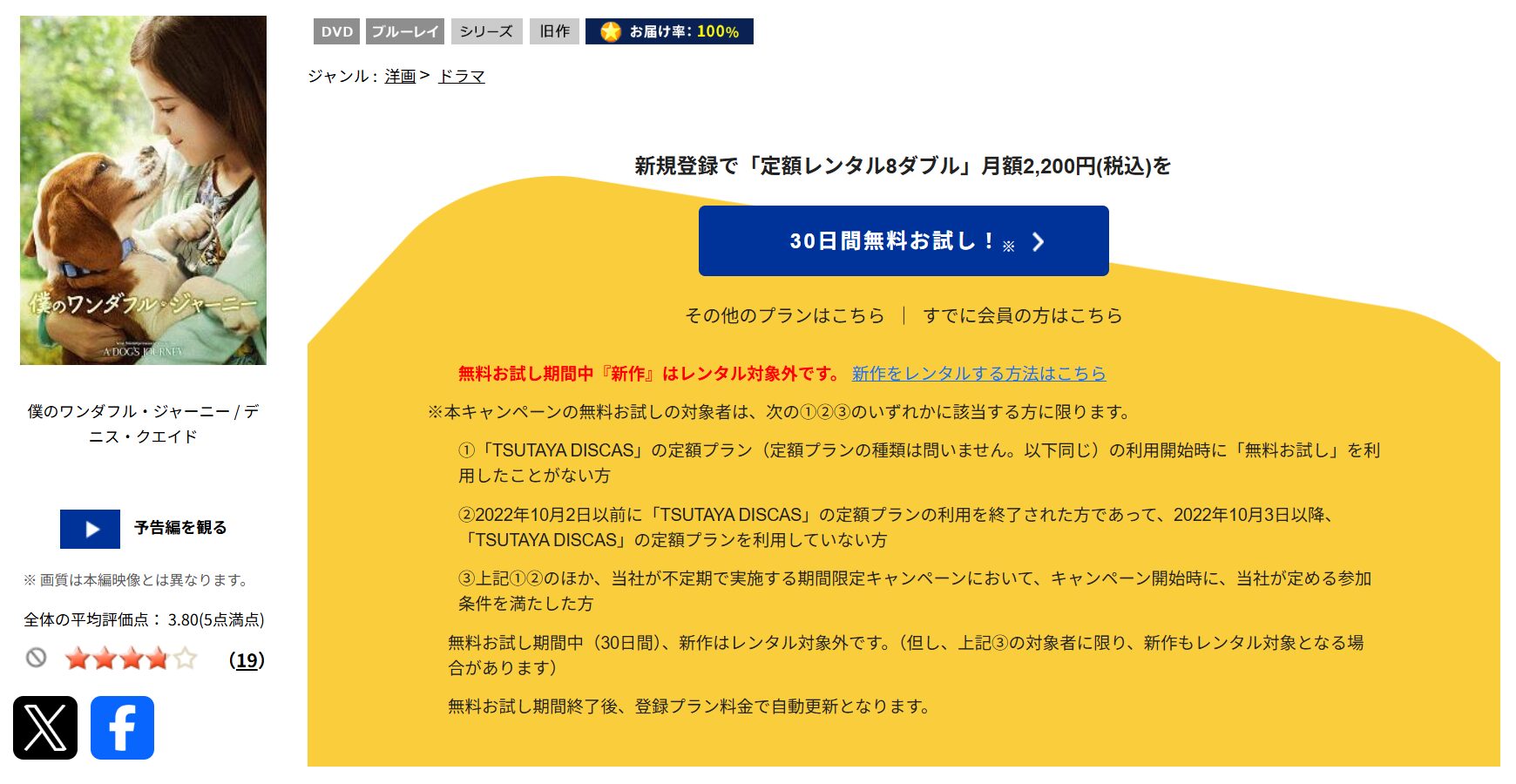 TSUTAYA DISCASの僕のワンダフル・ジャーニー