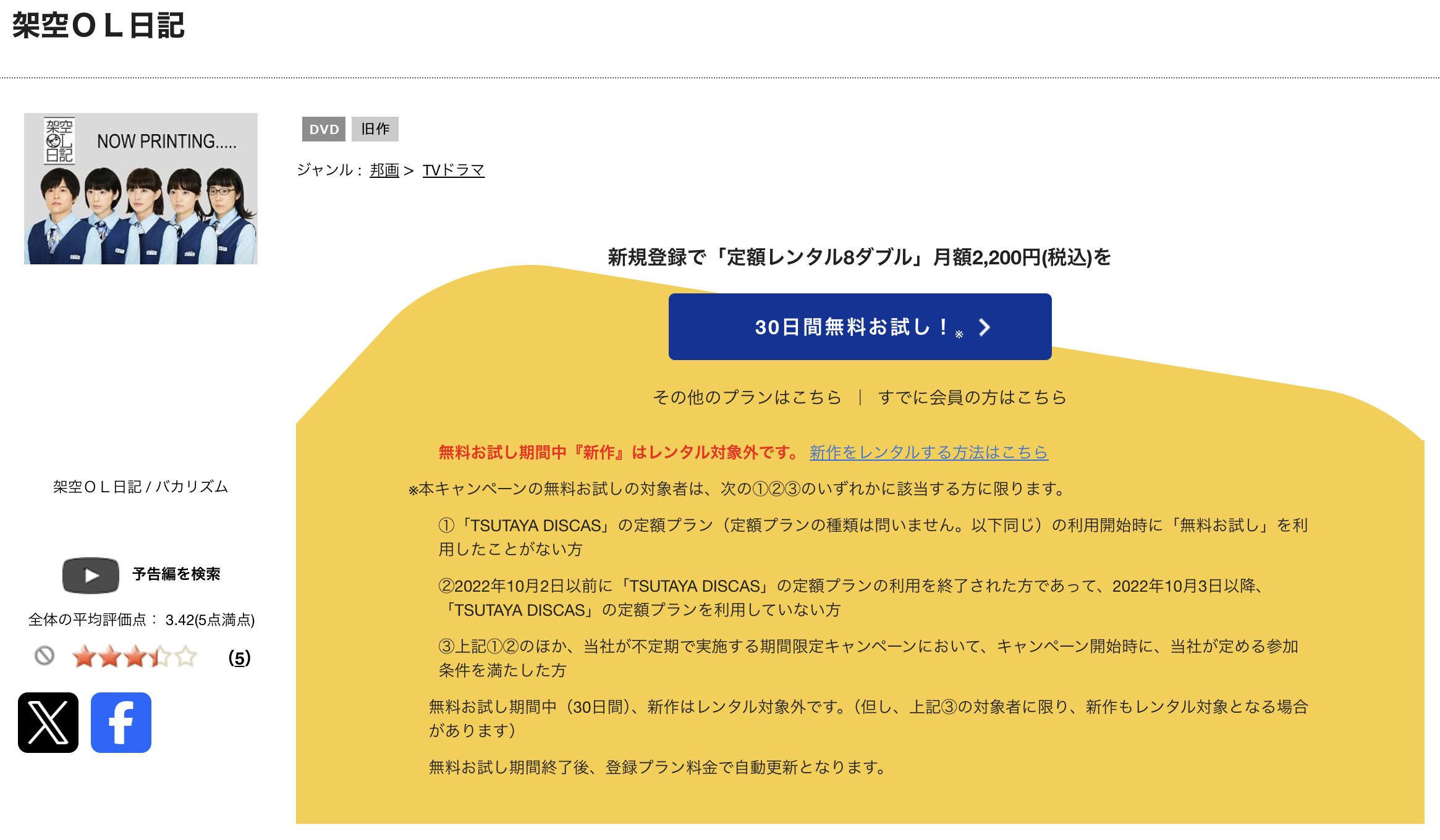 TSUTAYA DISCASの架空OL日記