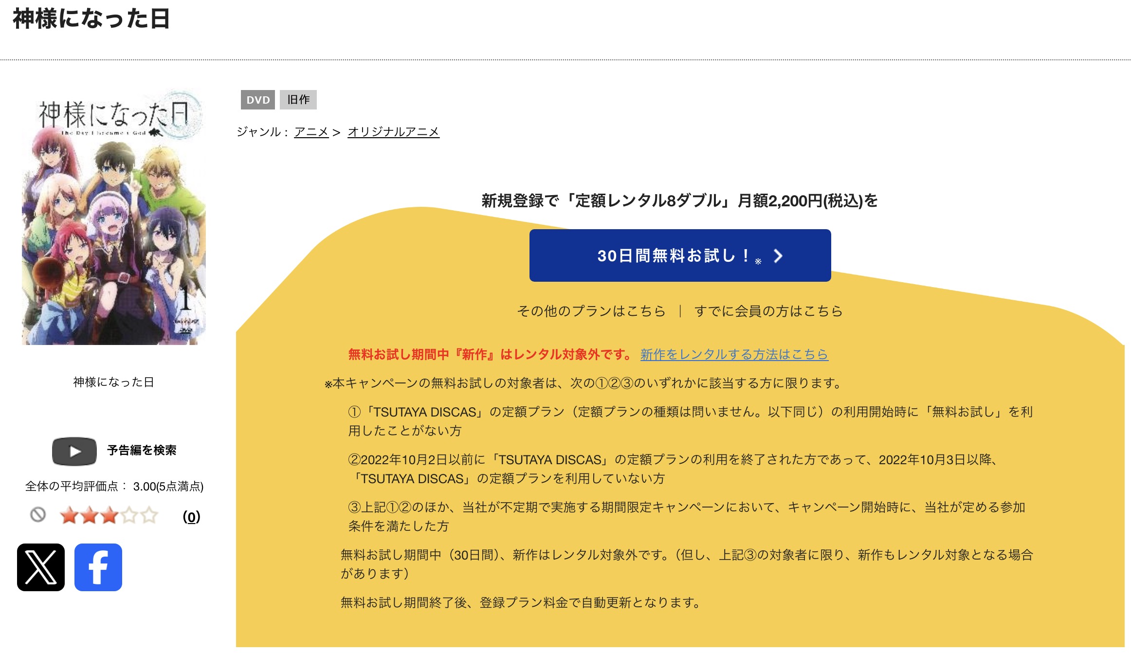 TSUTAYA DISCASの神様になった日