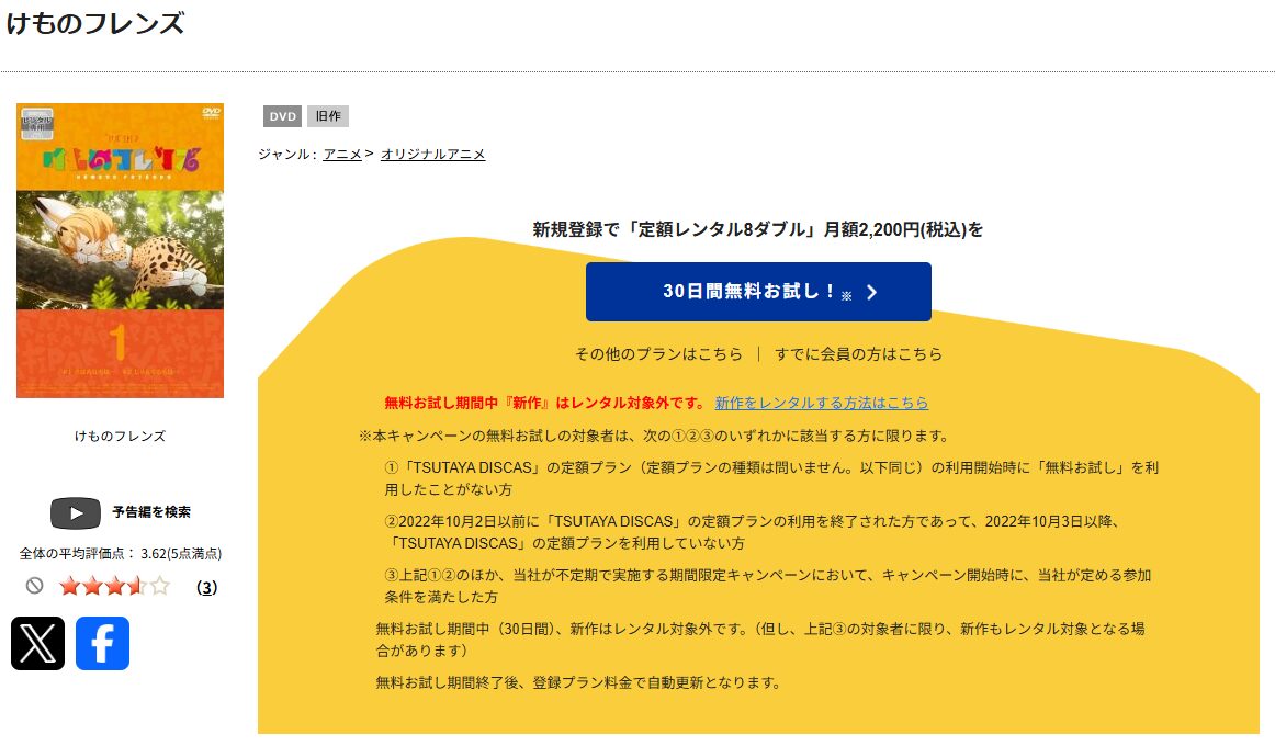 TSUTAYA DISCASのけものフレンズ(1期)