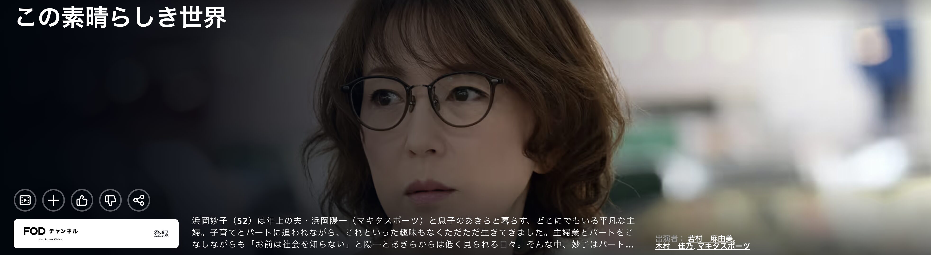 Amazonプライムのこの素晴らしき世界配信画像